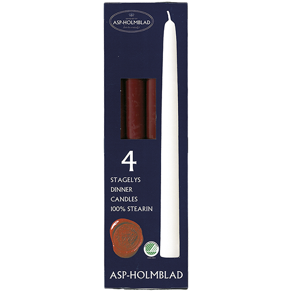 Taper Candles 2.1 x 25.5 cm 4 pcs. 100% Pure Stearin Wine Red