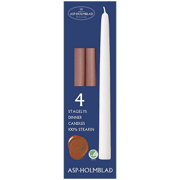 Taper Candles 2.1 x 25.5 cm 4 pcs. 100% Pure Stearin Old Rose