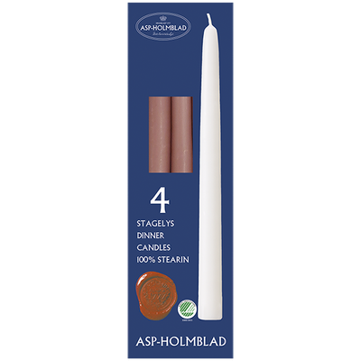 Taper Candles 2.1 x 25.5 cm 4 pcs. 100% Pure Stearin Old Rose
