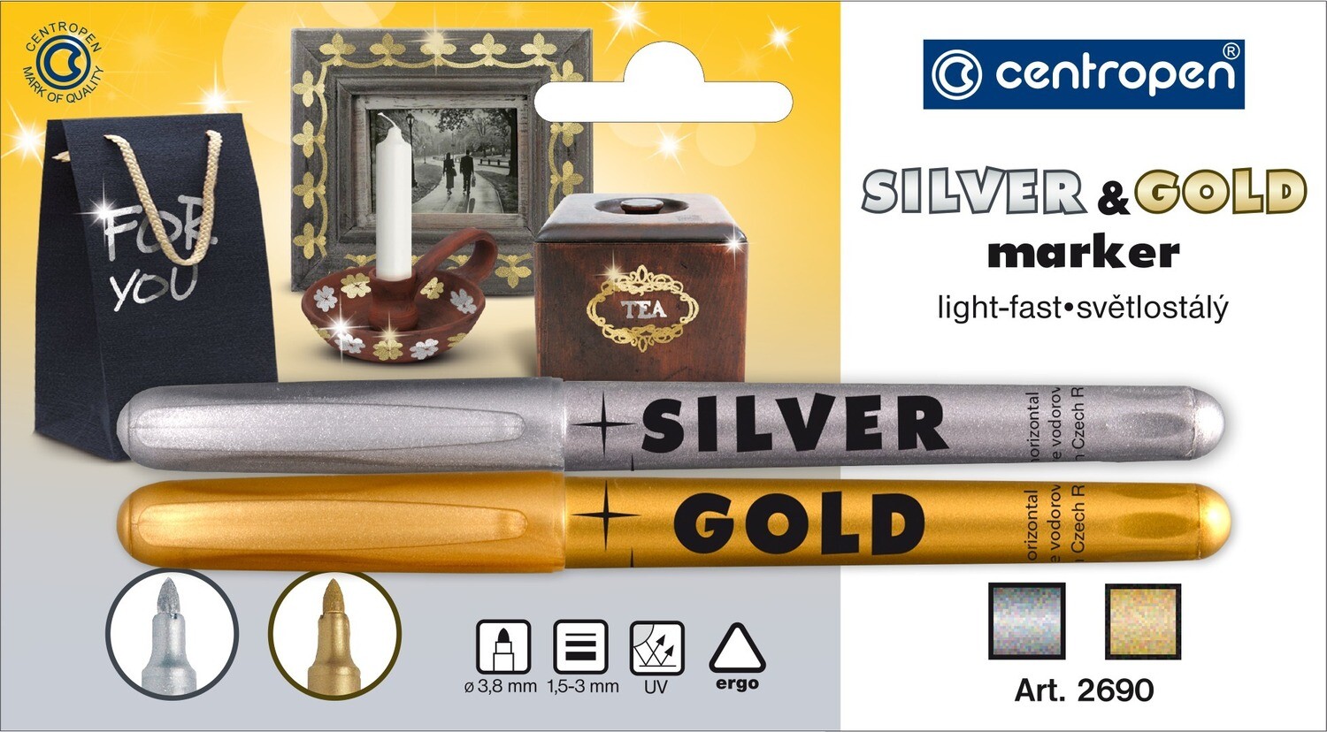 Blister 2 Rotuladors (Oro+Plata)