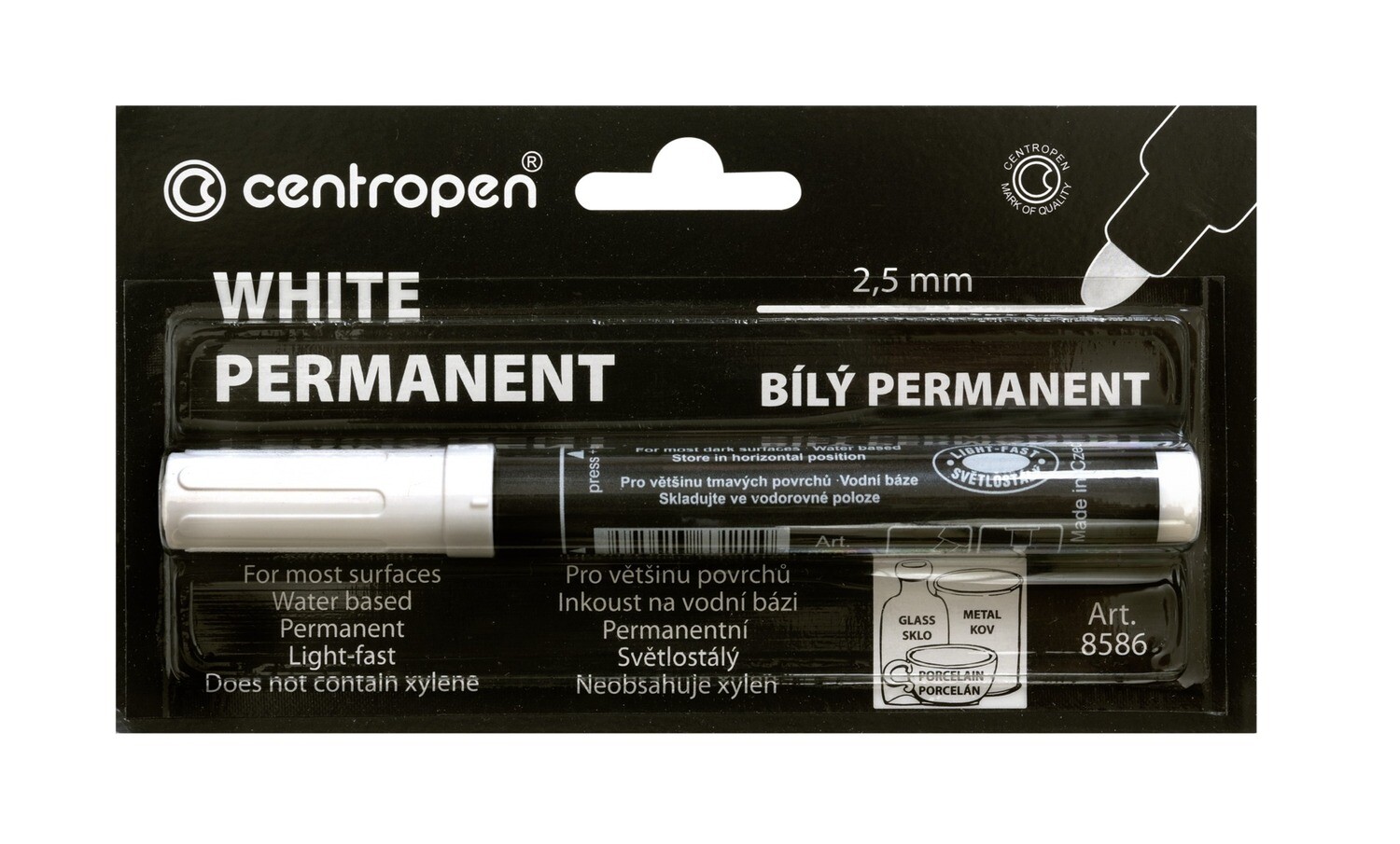 Blister Rotulador Permanente Blanco