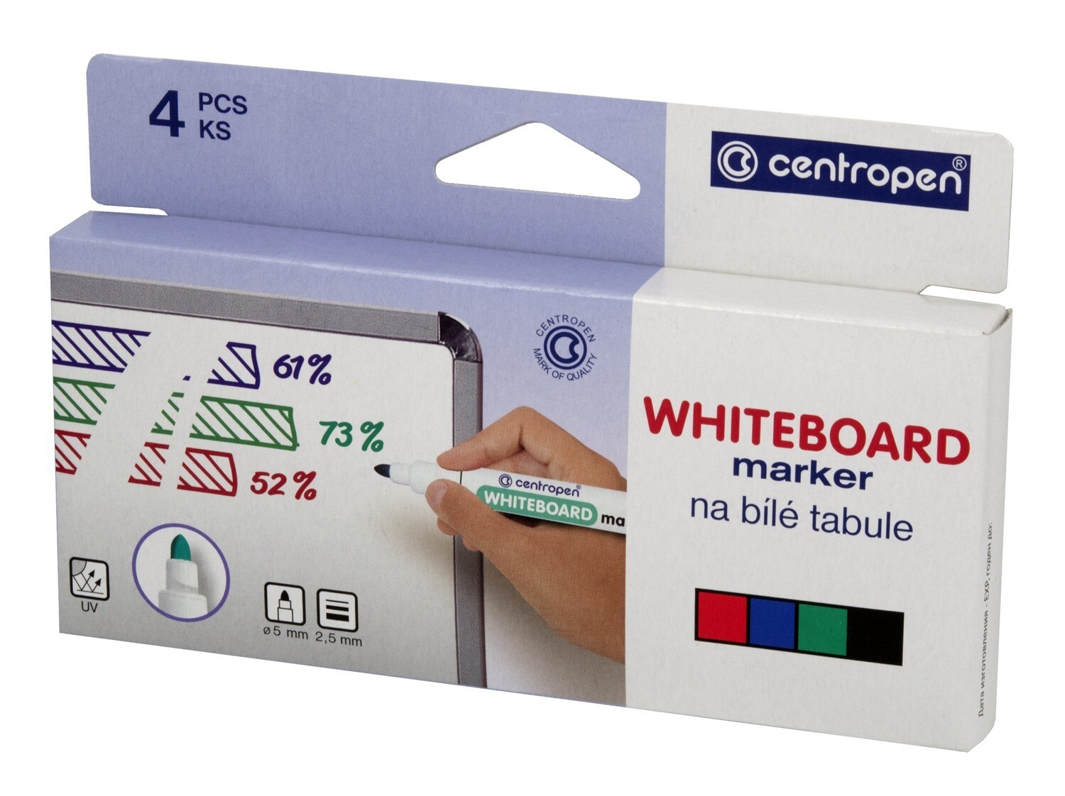 Caja Rotulador de Pizarra Blanca 4 Colores