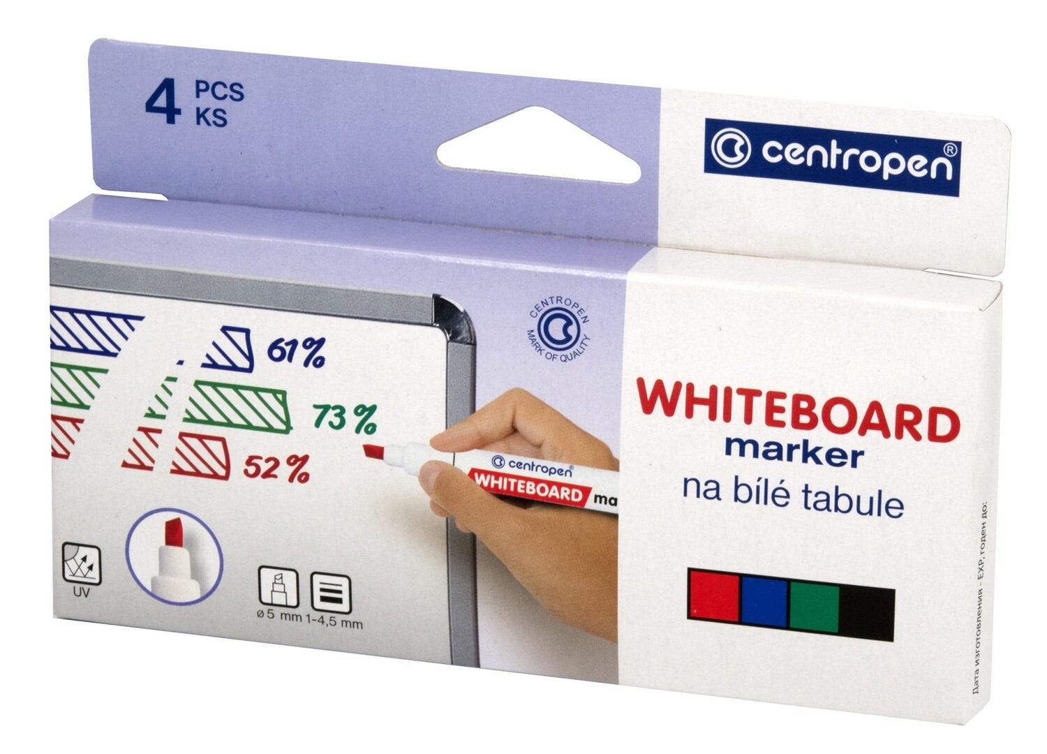 Caja Rotulador de Pizarra Blanca 4 Colores