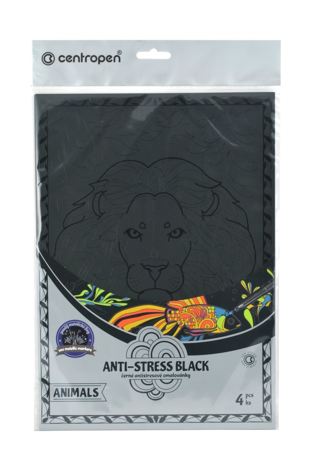 5 Laminas Negras Anti Estrés Animales