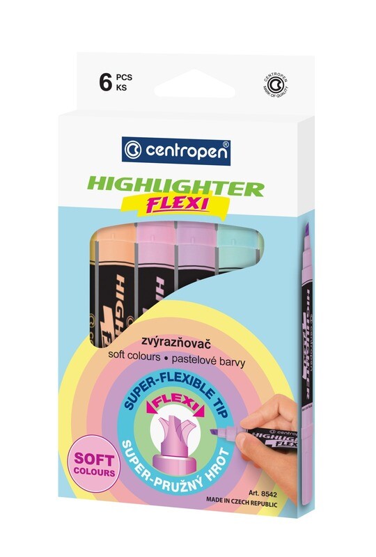 Marcador Flexi Soft Caja 6 Colores Mates