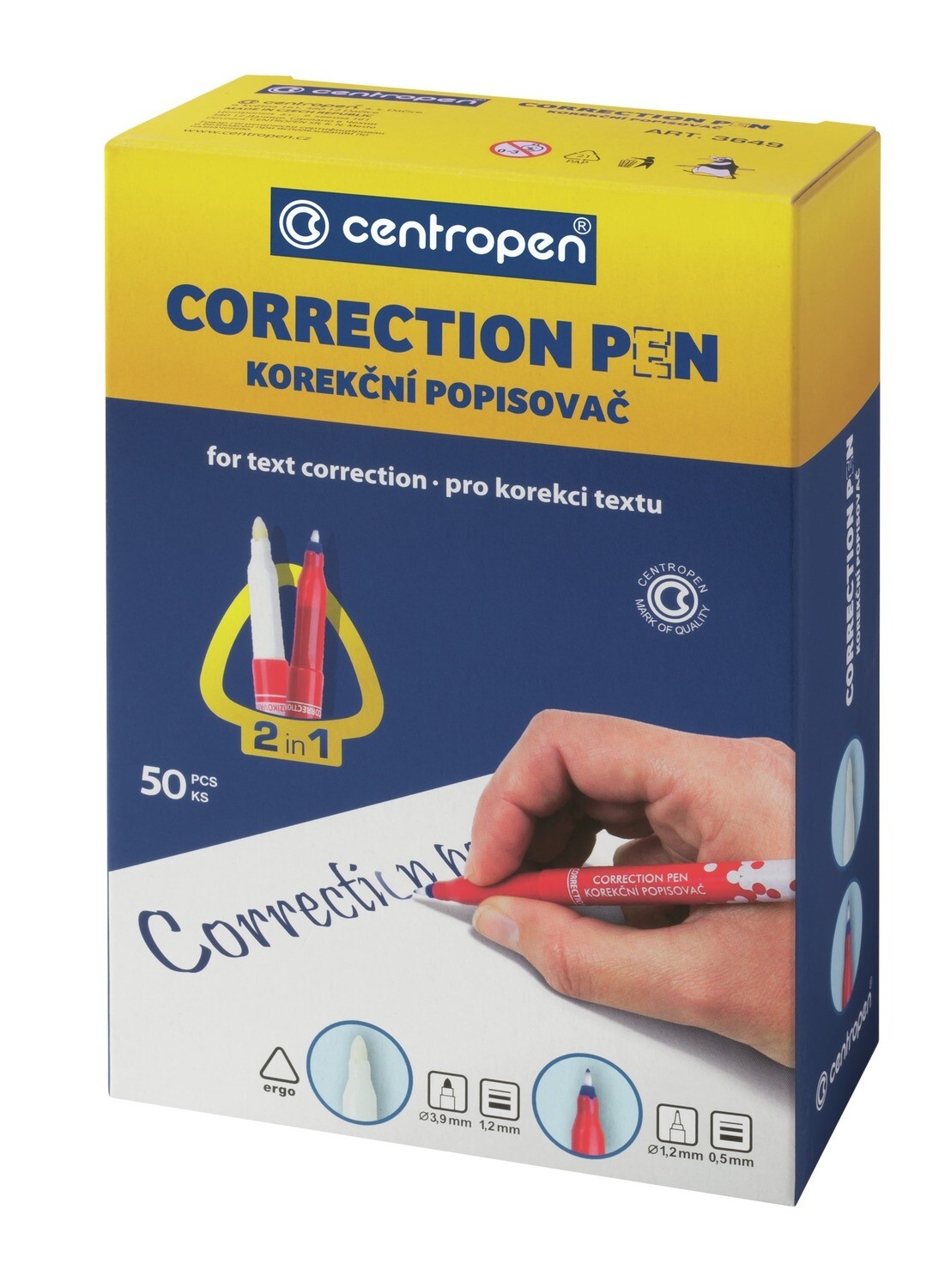 Rotulador Doble Corrector Tinta Plumas Caja 50
