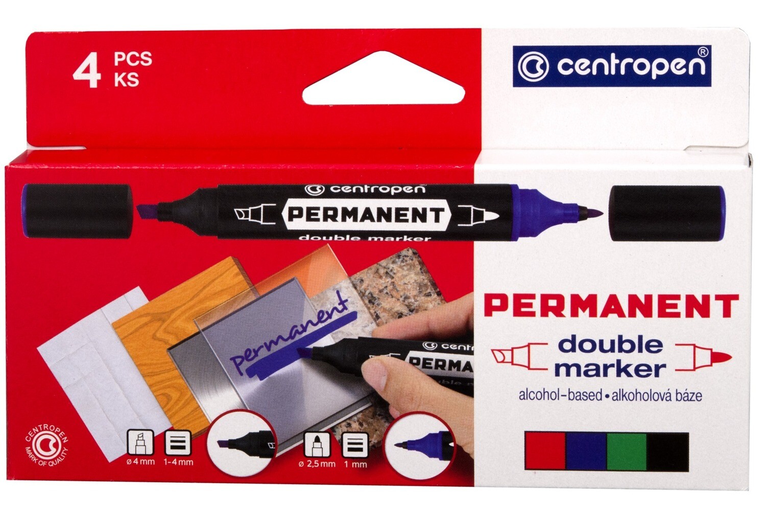 Rotulador Doble Permanente Set 4 Colores