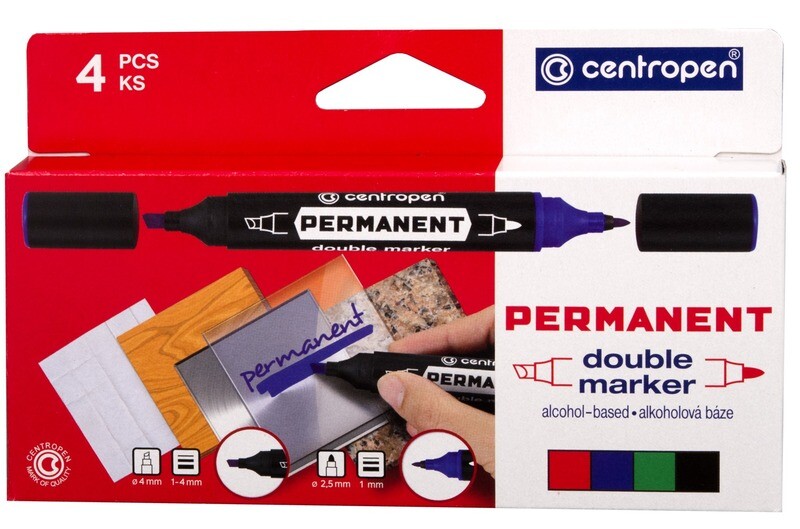 Rotulador Doble Permanente Set 4 Colores