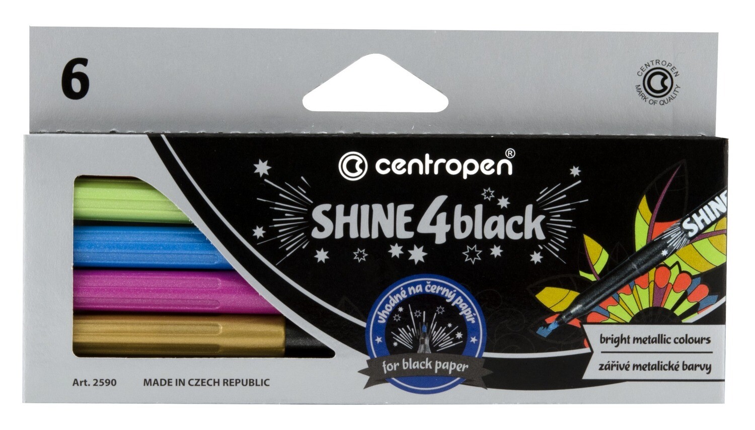 Rotuladores Negros Shine Metálico de Colores