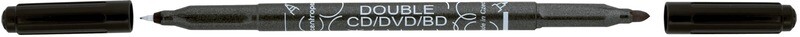 Rotulador Permanente Doble CD/DVD/BD Negro