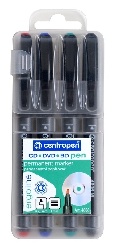 Rotulador Permanente CD/DVD/BD Set 4 Colores