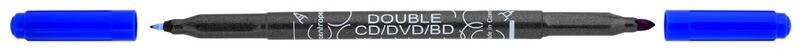 Rotulador Permanente Doble CD/DVD/BD Azul