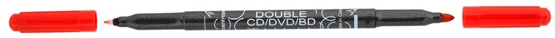 Rotulador Permanente Doble CD/DVD/BD Rojo
