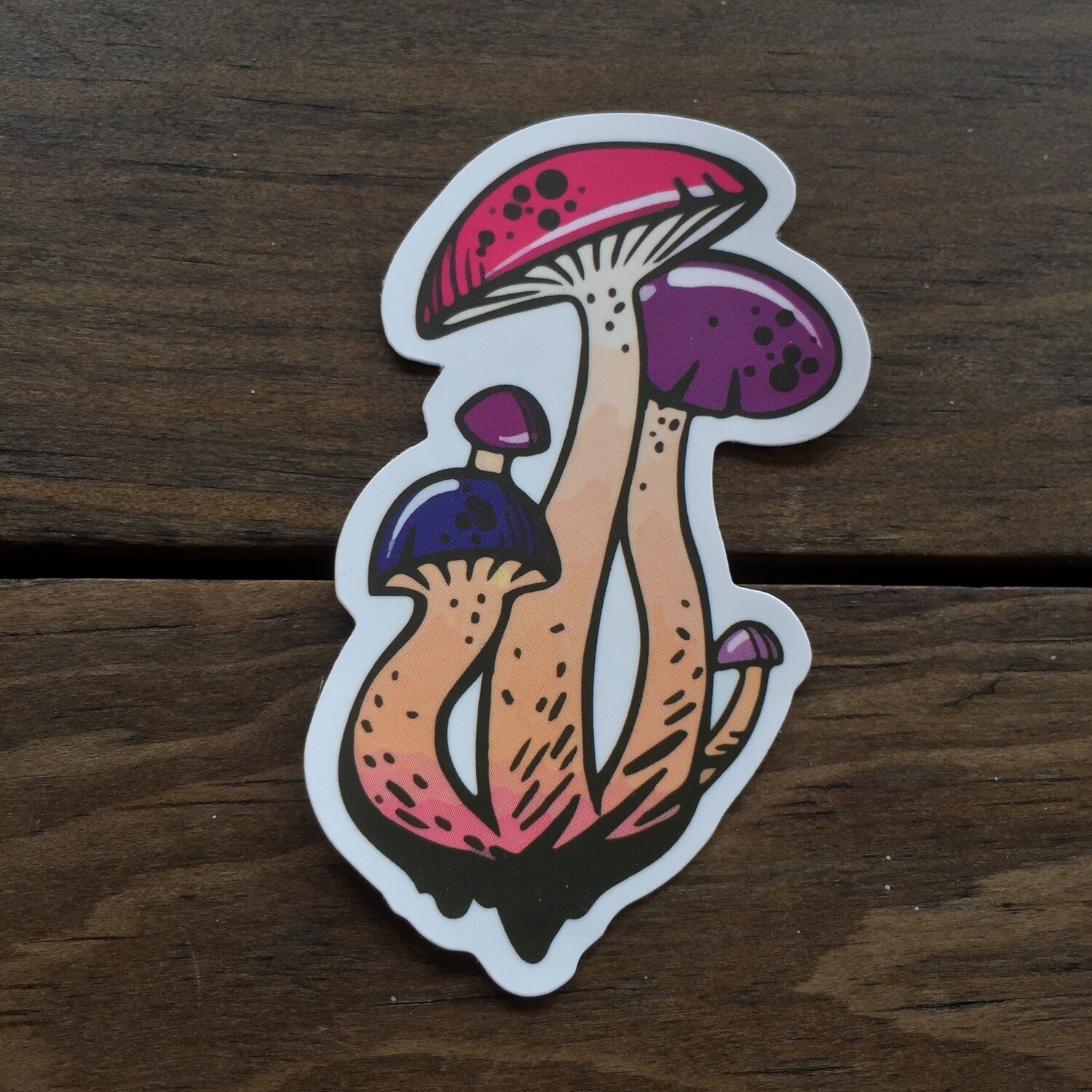 Hongo - Azul, Rosa y Morado (STICKER)