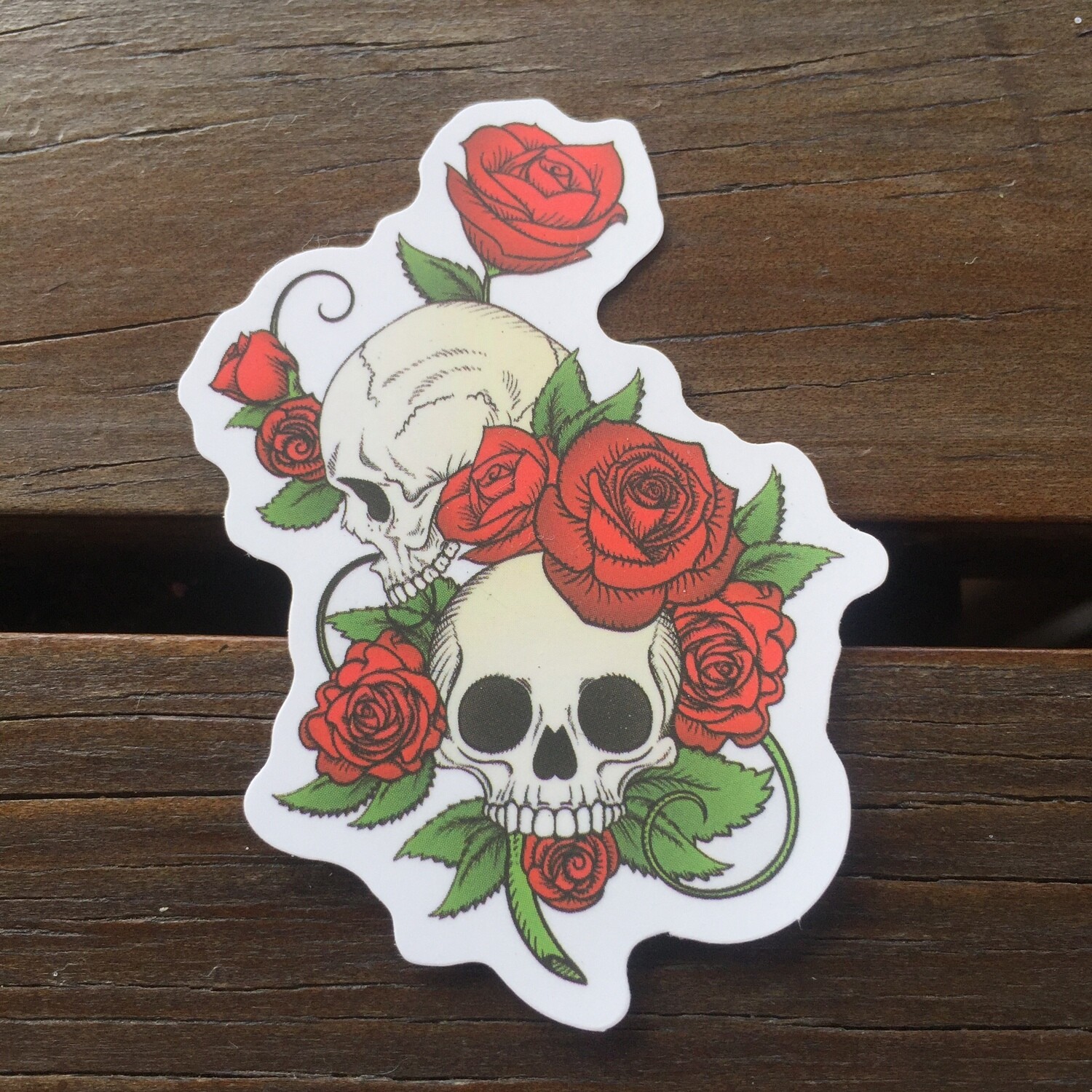 Calavera y Rosas 2 (STICKER)