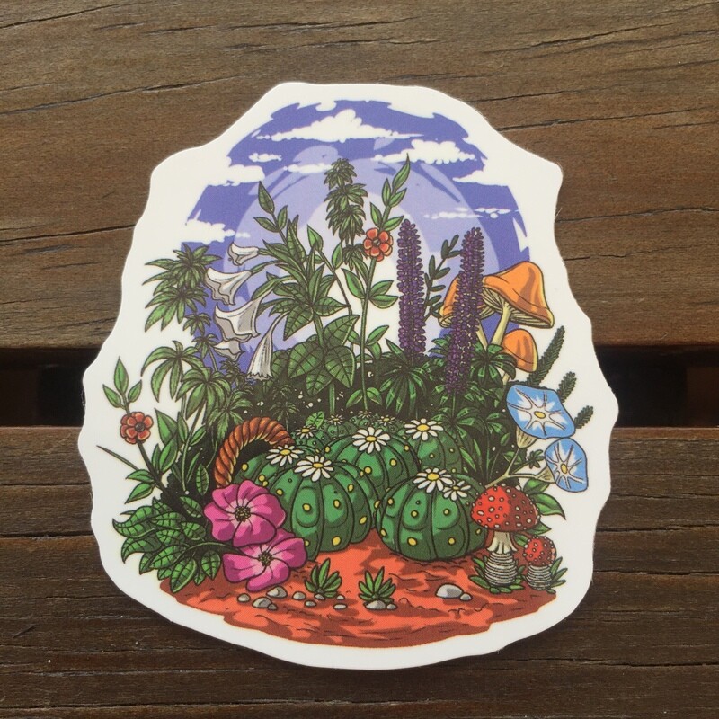 Jardín de Cactus Psicodélico (STICKER)