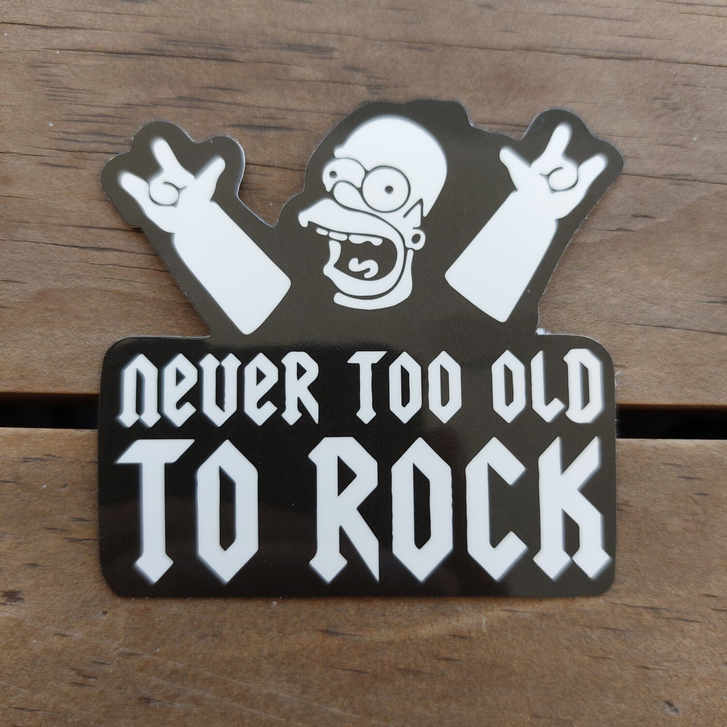 Simpsons - Homer - Never Too Old to Rock (STICKER)