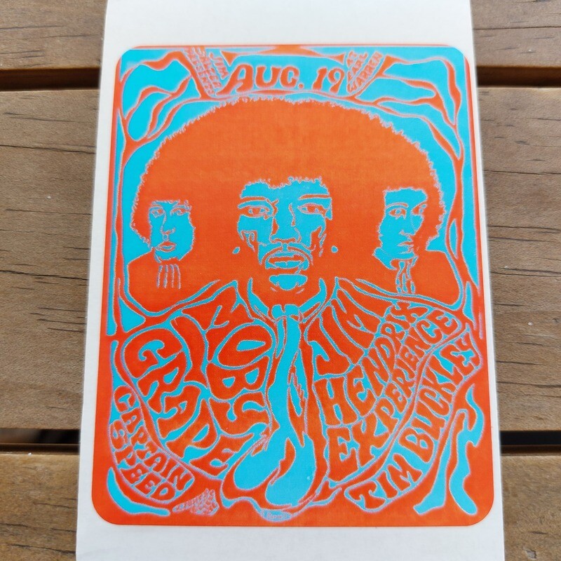 Jimi Hendrix/Moby Grape/Captain Beyond/Tim Buckley - Poster (STICKER)