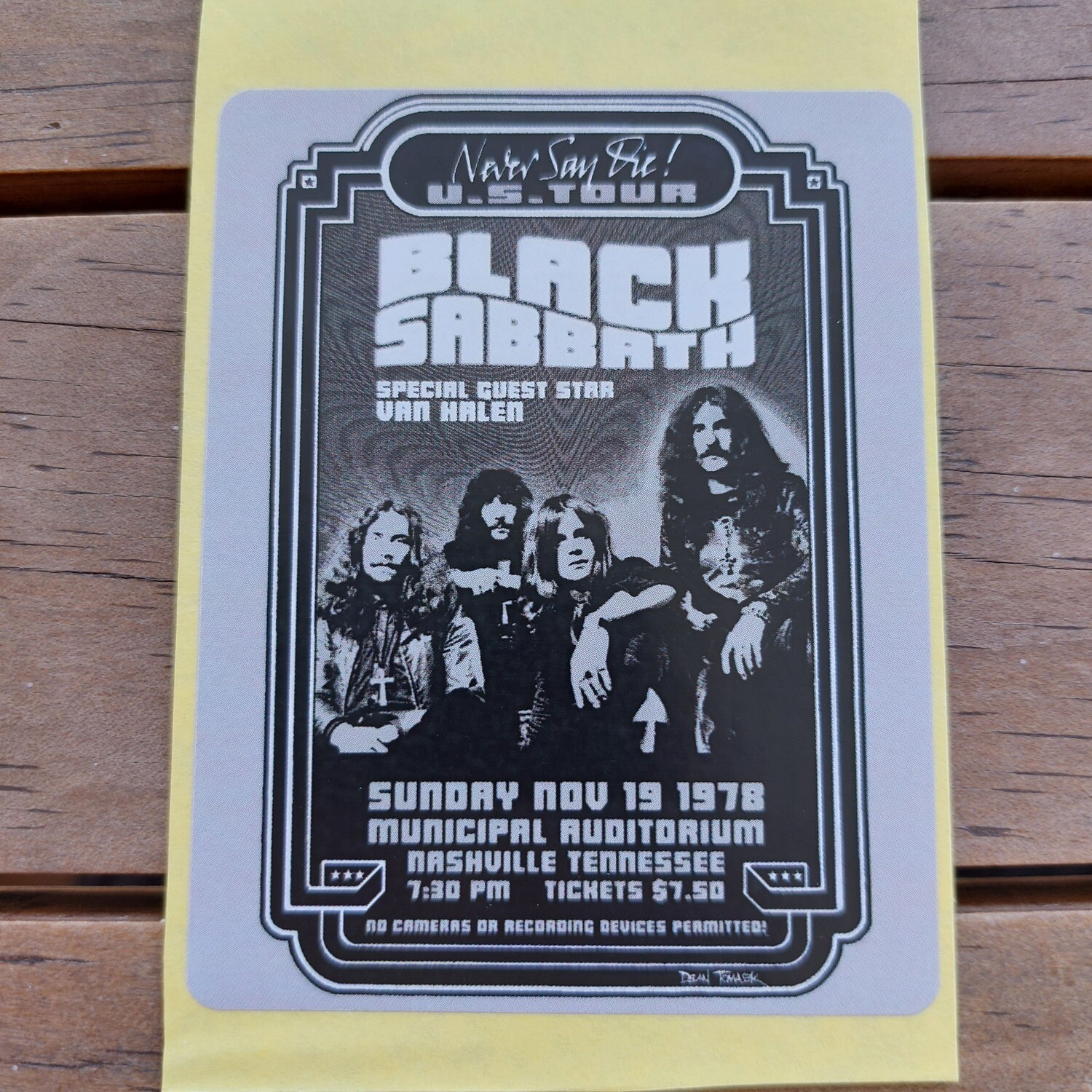 Black Sabbath - Never Say Die Poster (STICKER)