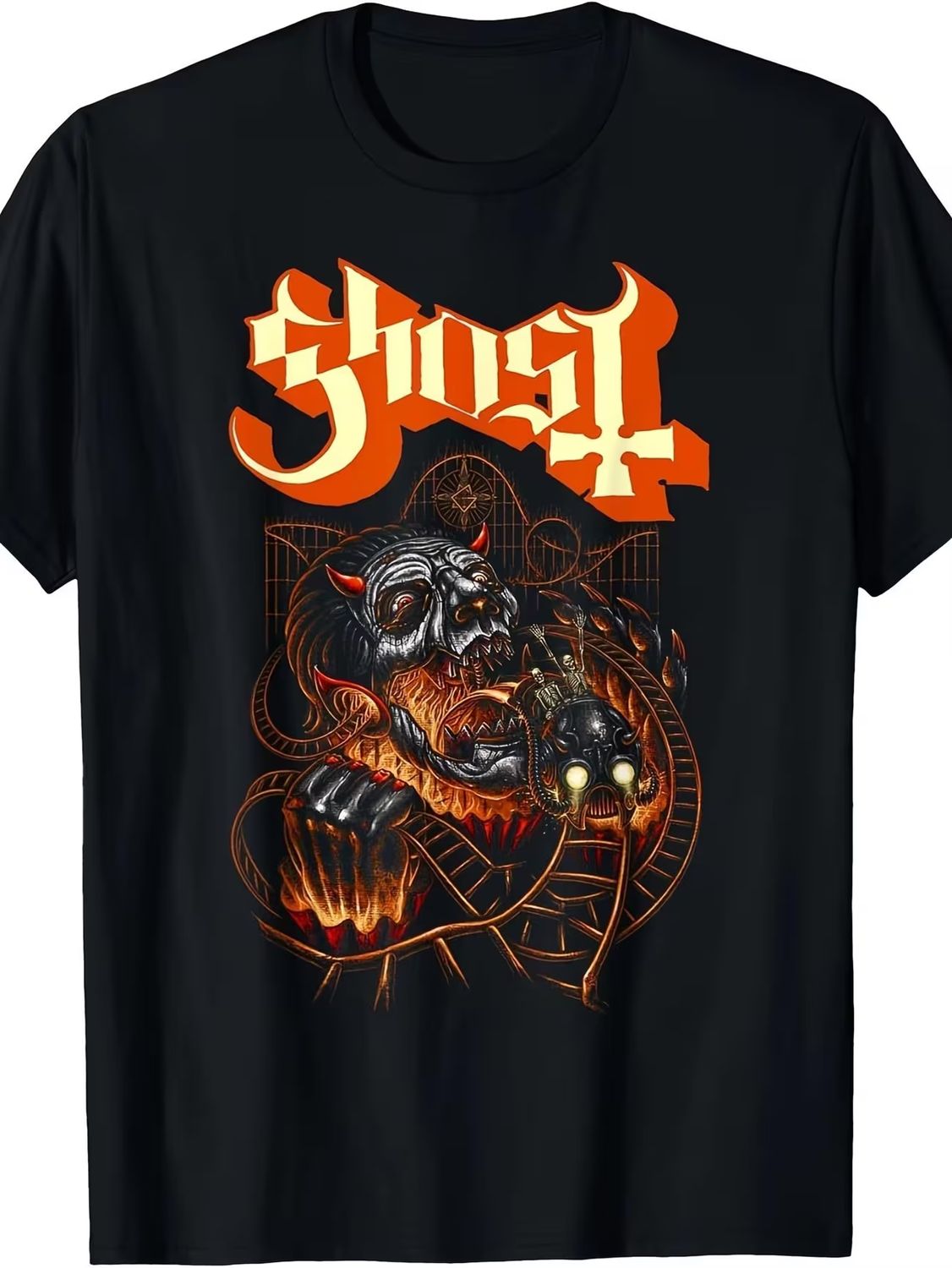 Camiseta - Ghost "Skull &amp; Flames"