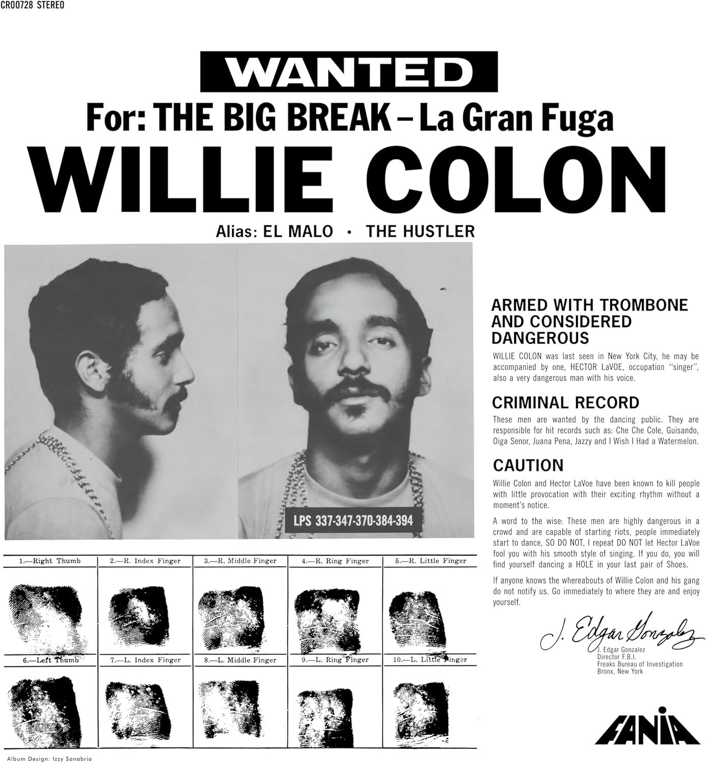Willie Colon - Wanted by FBI/The Big Break - La gran fuga (1970)