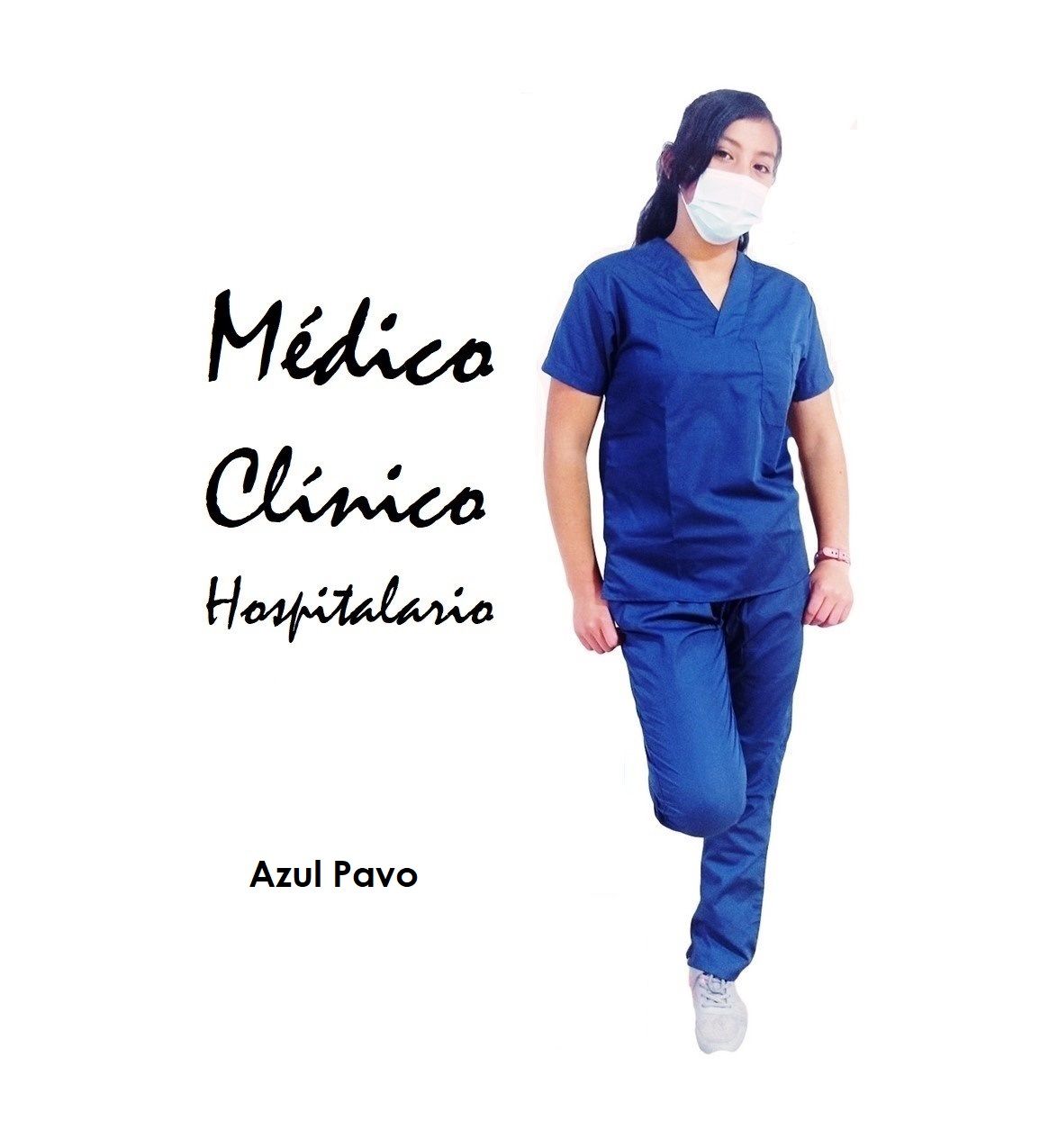 UNIFORME MÉDICO CLÁSICO AZUL PAVO