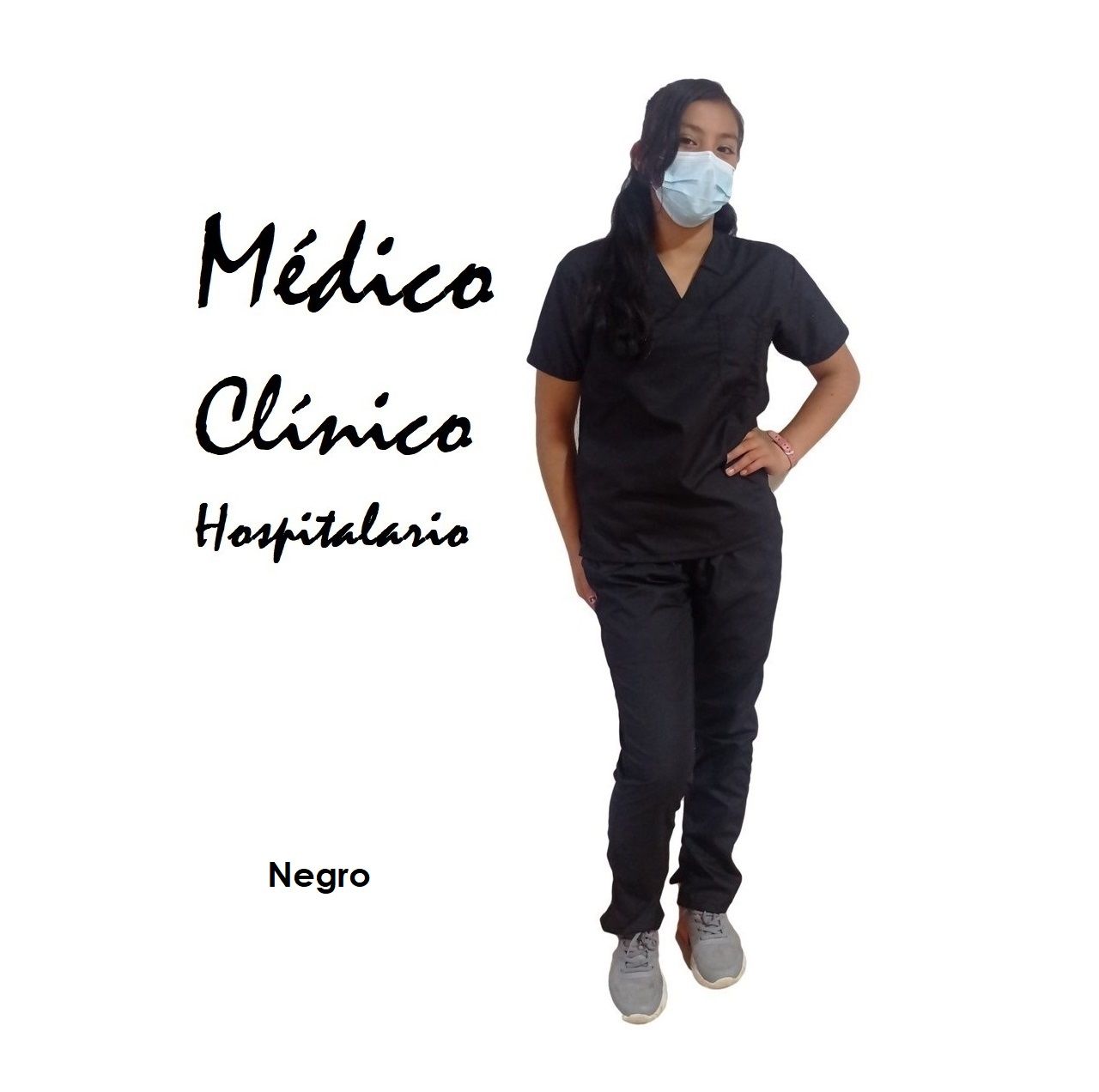 UNIFORME MÉDICO CLÁSICO NEGRO