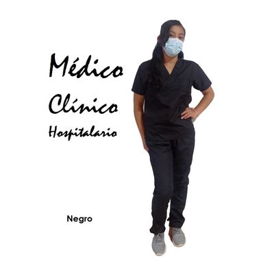 UNIFORME MÉDICO CLÁSICO NEGRO