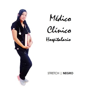 UNIFORME MÉDICO STRETCH NEGRO