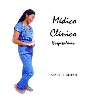 UNIFORME MÉDICO STRETCH CELESTE