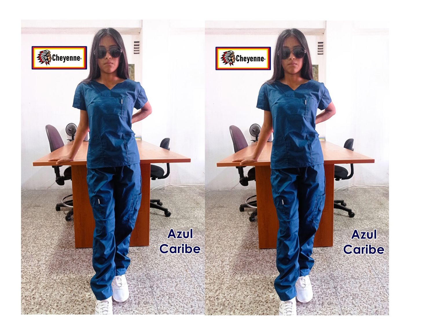 UNIFORME MÉDICO STRETCH AZUL CARIBE