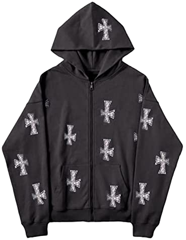 NXT Cross Rhinestone Zip-Up Hoodie