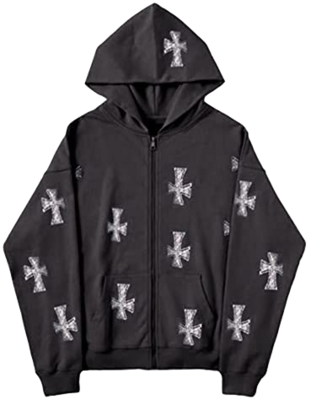 NXT Cross Rhinestone Zip-Up Hoodie