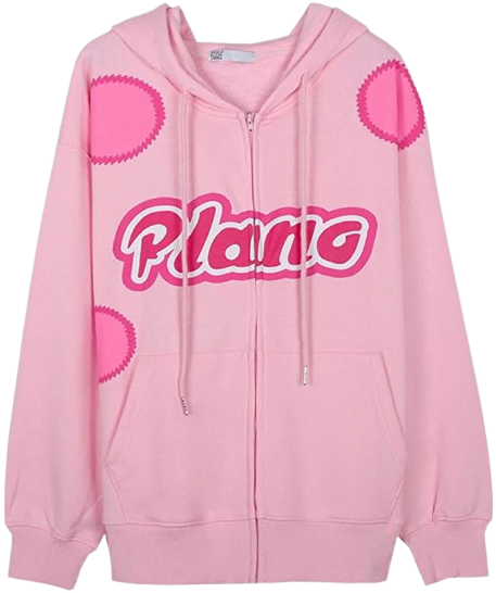 Pink Harajuku Zip-Up Hoodie