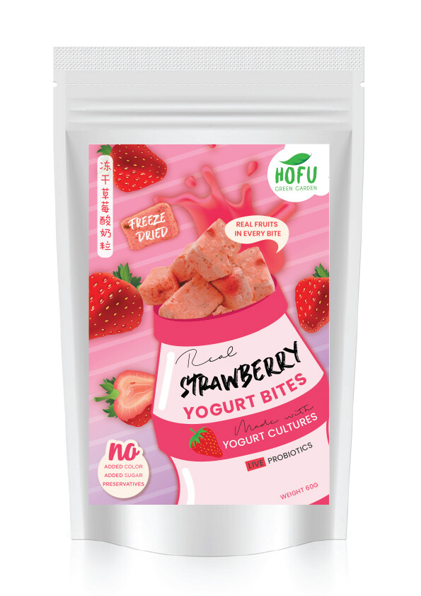 Hofu Freeze Dried Strawberry Yogurt Bites 60g