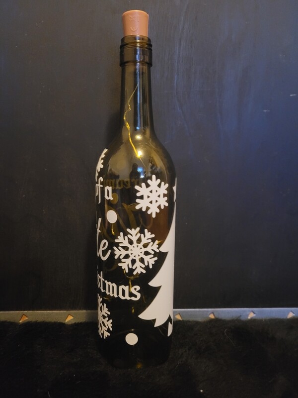 White Christmas Wine Bottle