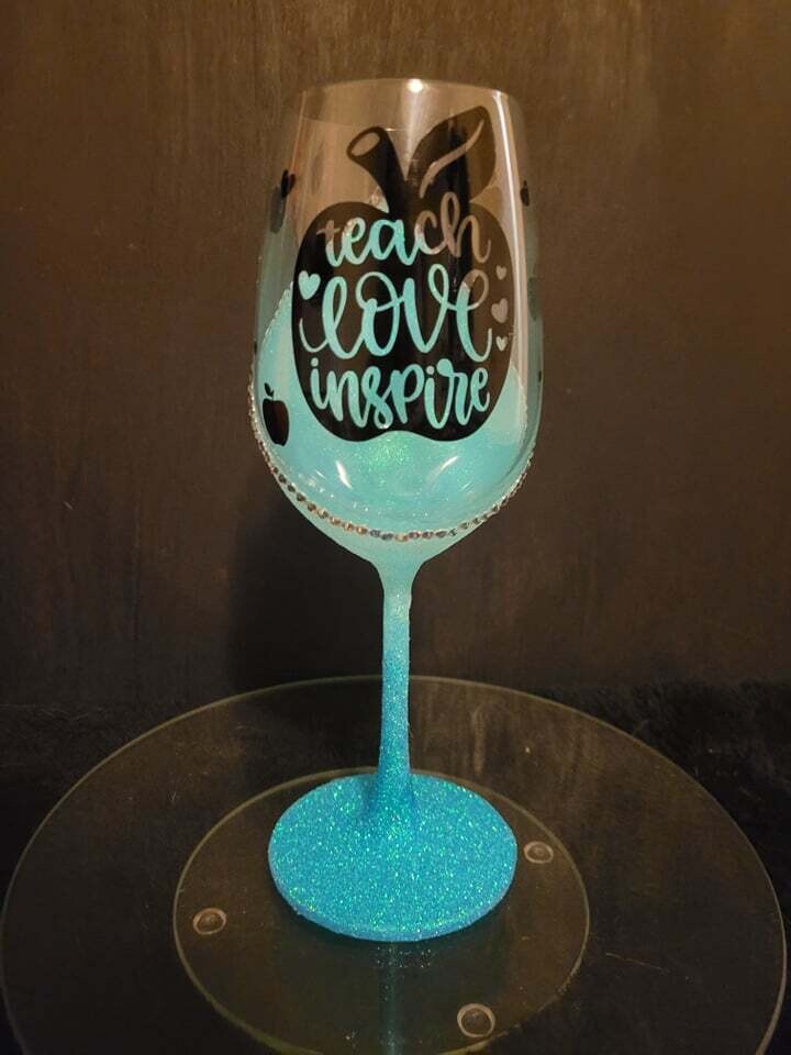 Teach, Love, Inspire Glitter Glasses