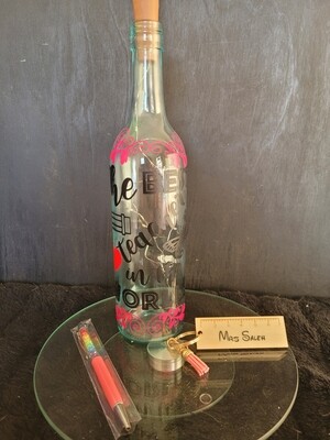 Personalised Teacher Wine Bottle Light Bundle