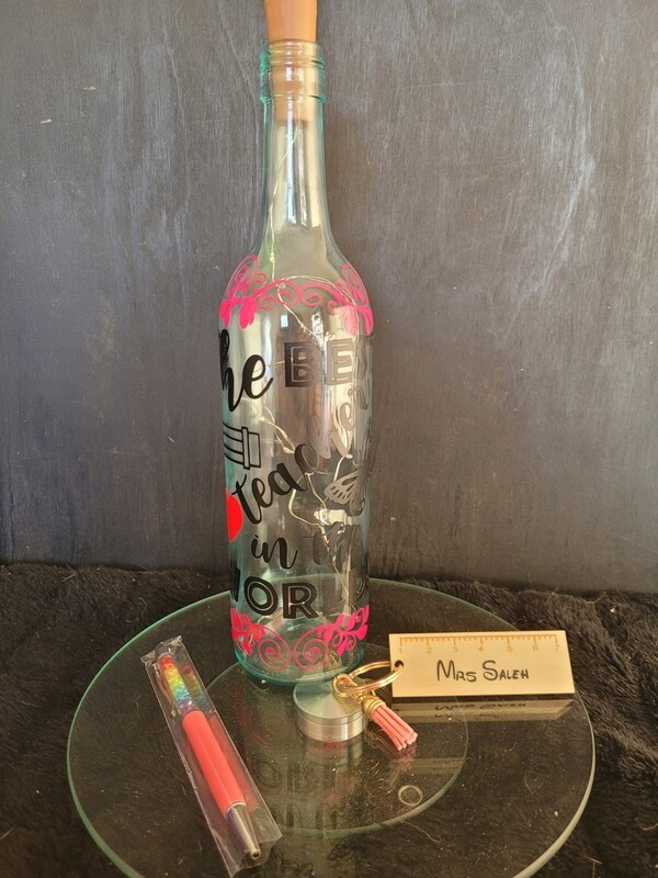 Personalised Teacher Wine Bottle Light Bundle