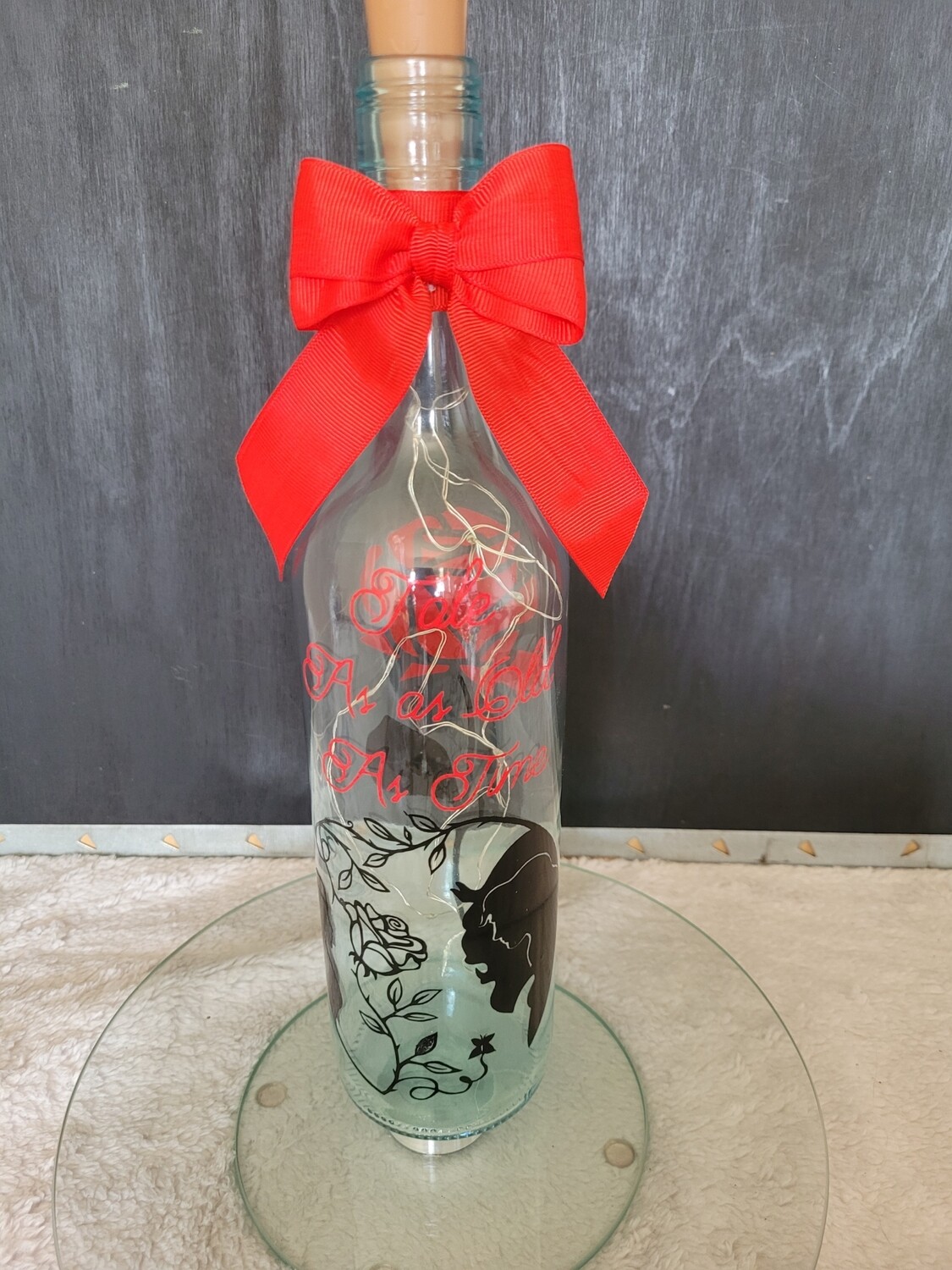 Tale As Old As Time Wine Bottle Light