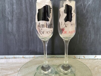 Beauty &amp; Beast Couple Glassware