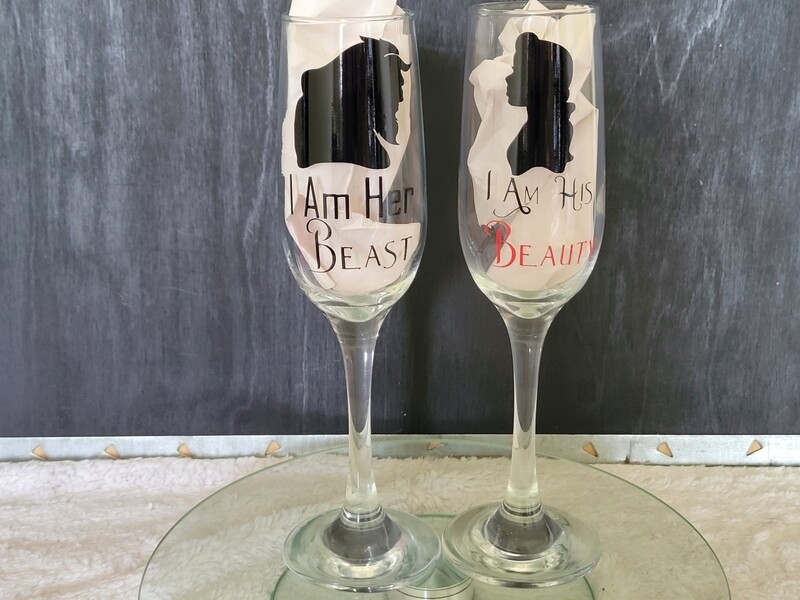 Beauty &amp; Beast Couple Glassware