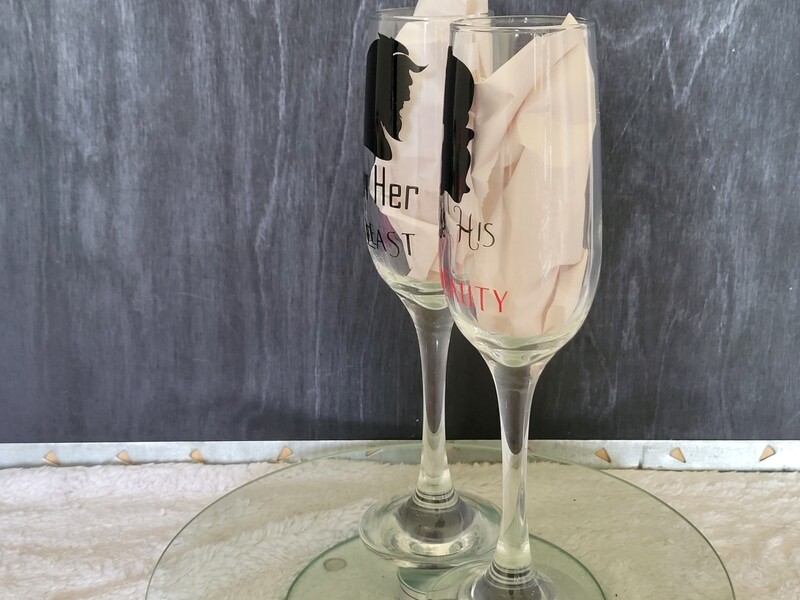 Beauty &amp; Beast Couple Glassware