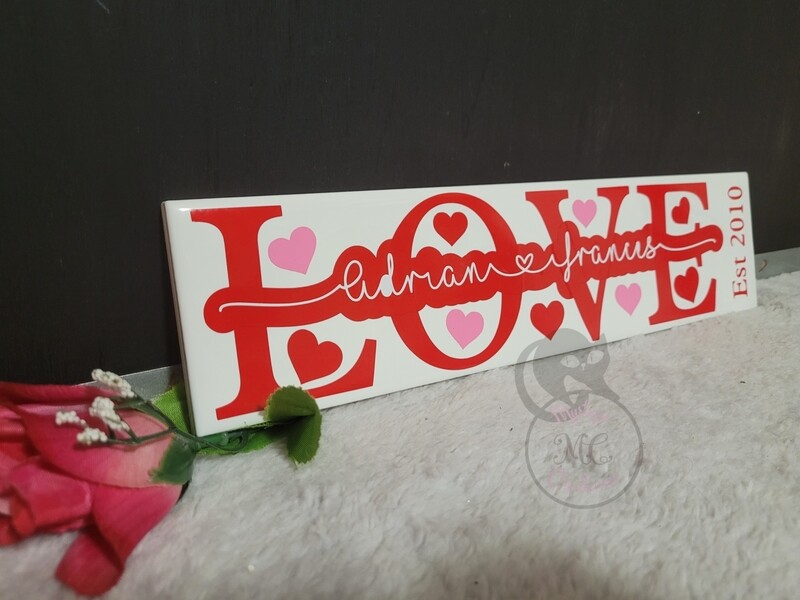 Personalised Valentine's Tile