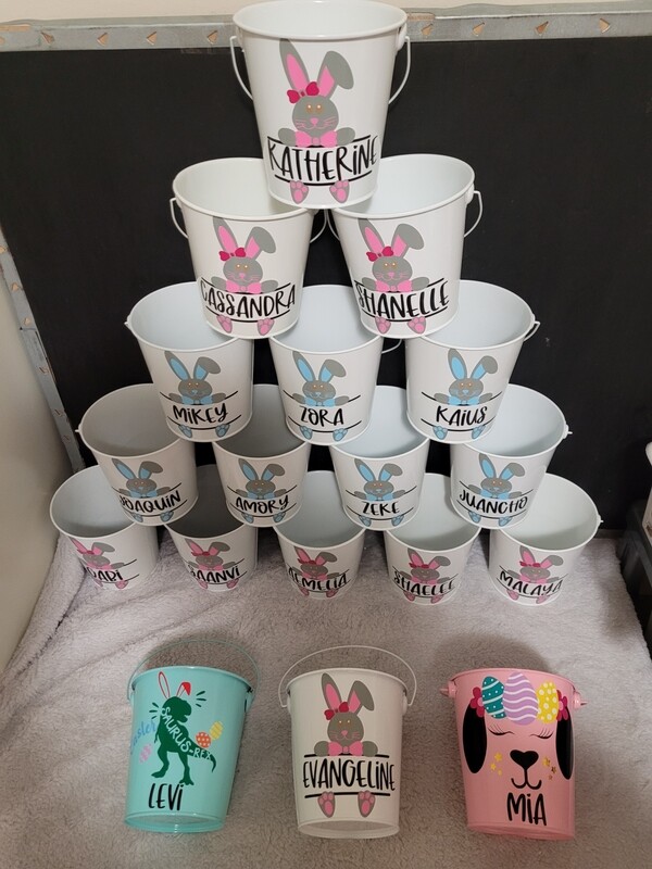 Personalised Easter Metal Buckets