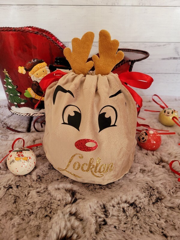 Personalised Plush Reindeer Pouches