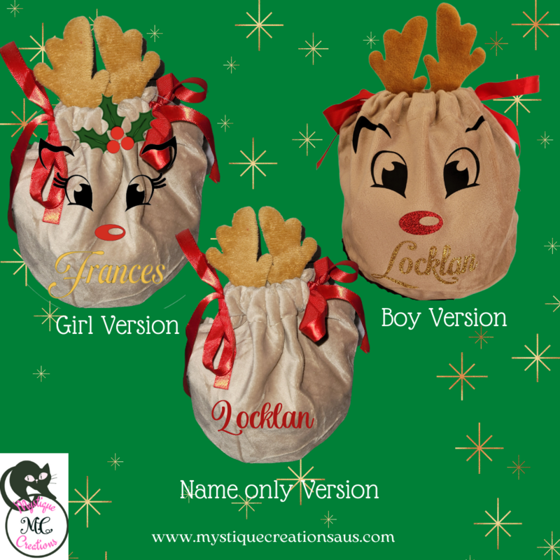 Personalised Plush Reindeer Pouches