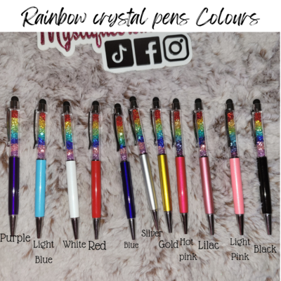 Rainbow Crystal Pen with Stylus