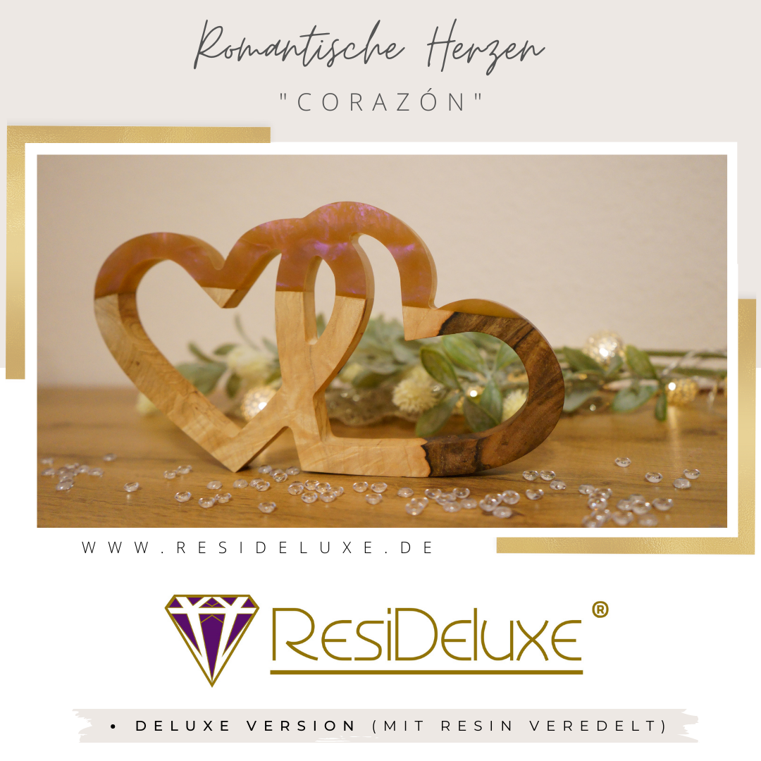 Romantische Herzen &quot;CORAZÒN&quot; (Walnuss/karamell violett)