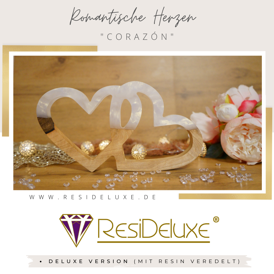 Romantische Herzen &quot;CORAZÒN&quot; (Walnuss/weiß)